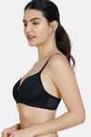 Zivame Beautiful Basics Padded Non Wired 3/4th Coverage T-Shirt Bra - Anthracite — thumbnail 3