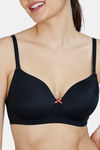 Zivame Beautiful Basics Padded Non Wired 3/4th Coverage T-Shirt Bra - Anthracite — thumbnail 4