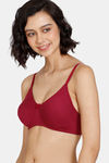 Zivame Beautiful Basics Double Layered Non Wired 3/4th Coverage T-Shirt Bra - Beet Red — thumbnail 3