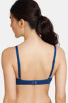 Zivame Beautiful Basics Double Layered Non Wired 3/4th Coverage T-Shirt Bra - Navy Peony — thumbnail 2