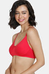 Zivame Beautiful Basics Double Layered Non Wired 3/4th Coverage T-Shirt Bra - Rose Red — thumbnail 3