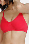 Zivame Beautiful Basics Double Layered Non Wired 3/4th Coverage T-Shirt Bra - Rose Red — thumbnail 4