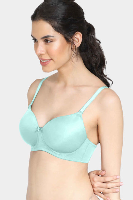 Zivame Padded Non Wired 3/4Th Coverage T-Shirt Bra - Cabbage — image 5