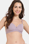 Zivame Padded Non Wired 3/4Th Coverage T-Shirt Bra - Elderberry — thumbnail 3
