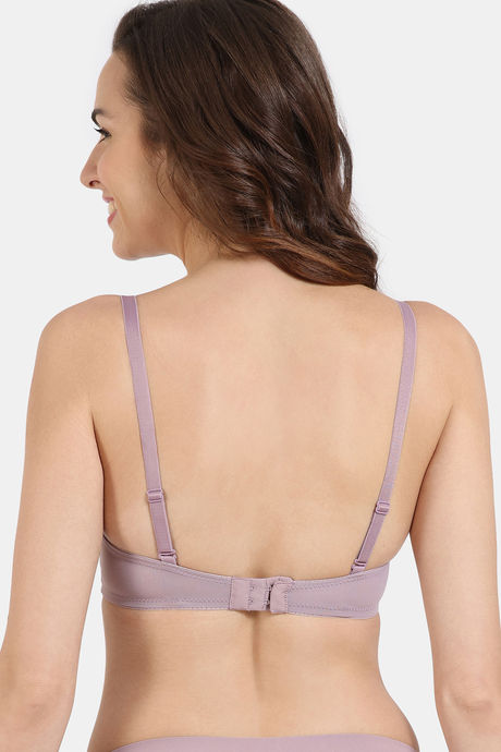 Zivame Padded Non Wired 3/4Th Coverage T-Shirt Bra - Elderberry — image 4