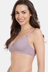 Zivame Padded Non Wired 3/4Th Coverage T-Shirt Bra - Elderberry — thumbnail 5