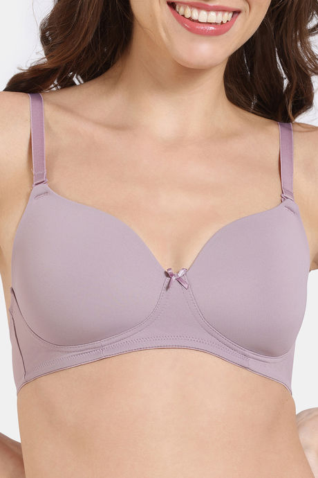 Zivame Padded Non Wired 3/4Th Coverage T-Shirt Bra - Elderberry — image 6