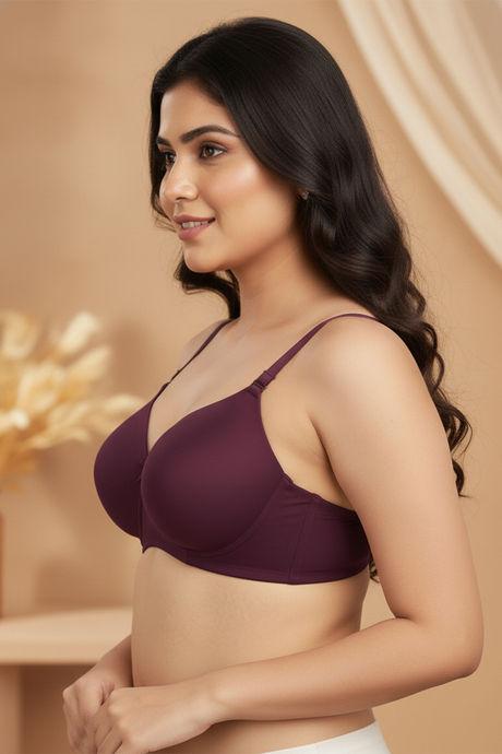 Zivame Padded Non Wired 3/4Th Coverage T-Shirt Bra - Fig — image 3