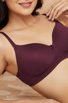 Zivame Padded Non Wired 3/4Th Coverage T-Shirt Bra - Fig — thumbnail 5