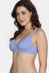 Zivame Padded Non Wired 3/4Th Coverage T-Shirt Bra - Jacaranda — thumbnail 4