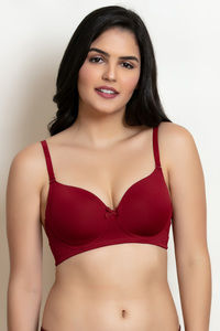 Buy Zivame Padded Wireless T Shirt Bra Maroon Buy Zivame Padded Wireless T Shirt Bra Maroon