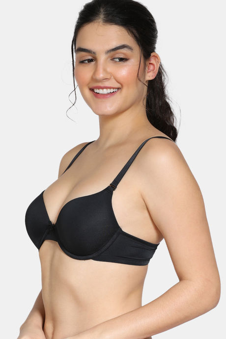 Zivame Push-Up Wired Medium Coverage T-Shirt Bra - Anthracite2 — image 3