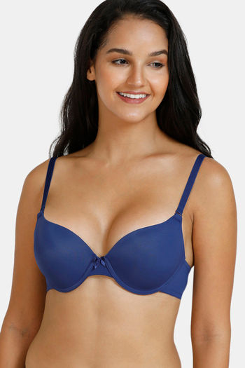 Buy Zivame Beautiful Basics Glitter Strap Push-Up Wired Medium Coverage Bra  - Deep Peacock Blue at Rs.547 online