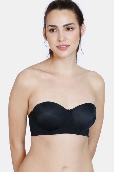 Zivame Beautiful Basics Padded Wired 3/4Th Coverage Strapless Bra - Anthracite — image 3