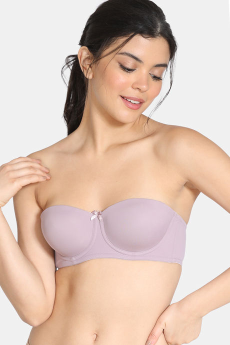 Zivame Beautiful Basics Padded Wired 3/4th Coverage Strapless Bra - Elderberry — image 3