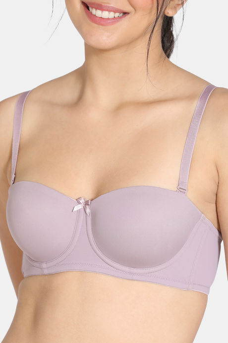 Zivame Beautiful Basics Padded Wired 3/4th Coverage Strapless Bra - Elderberry — image 7