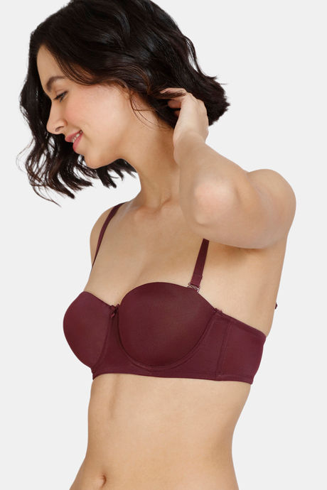 Zivame Beautiful Basics Padded Wired 3/4th Coverage Strapless Bra - Fig — image 5