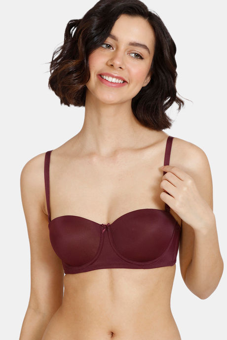 Zivame Beautiful Basics Padded Wired 3/4th Coverage Strapless Bra - Fig — image 6