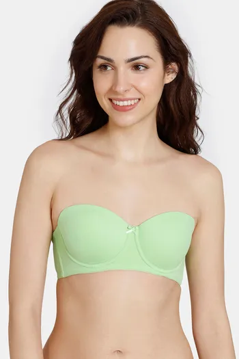 Neon Green Strapless Padded Bra - Comfortable Fit