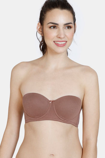 Buy Zivame Beautiful Basics Padded Wired 3/4th Coverage Strapless Bra -  Anthracite at Rs.597 online