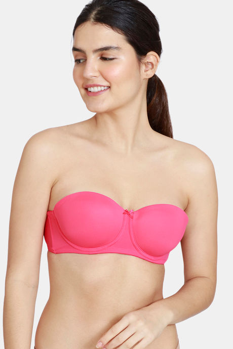 Zivame Beautiful Basics Padded Wired 3/4th Coverage Strapless Bra - Raspberry — image 3