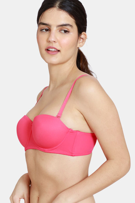Zivame Beautiful Basics Padded Wired 3/4th Coverage Strapless Bra - Raspberry — image 5