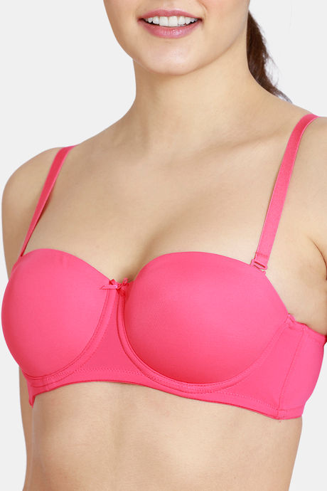 Zivame Beautiful Basics Padded Wired 3/4th Coverage Strapless Bra - Raspberry — image 7