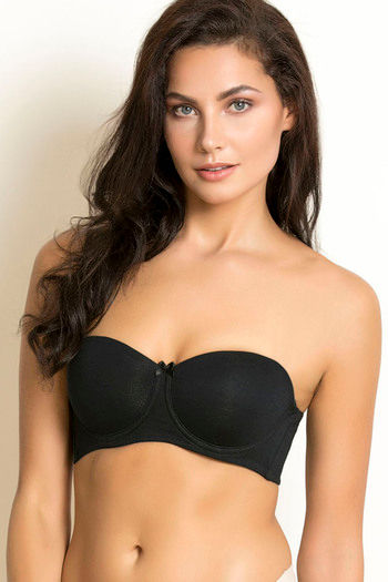 model image of Zivame Padded Wired 3/4th Coverage Strapless Bra-Anthracite