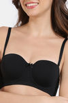 Zivame Beautiful Basics Padded Wired Medium Coverage Strapless Bra - Anthracite — thumbnail 8