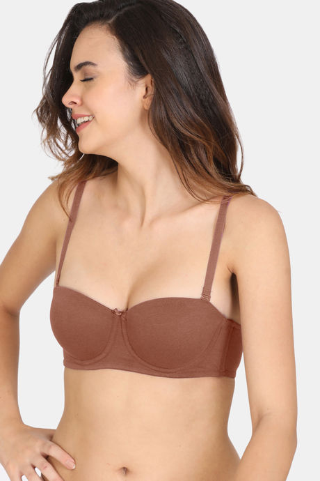 Zivame Beautiful Basics Padded Wired Medium Coverage Strapless Bra - Nutmeg — image 5