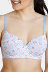 Zivame Padded Wired 3/4Th Coverage T-Shirt Bra - Kitchen Tile Blue — thumbnail 4