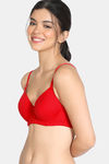 Zivame Padded Wired 3/4Th Coverage T-Shirt Bra - Lipstick Red — thumbnail 3