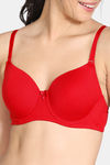Zivame Padded Wired 3/4Th Coverage T-Shirt Bra - Lipstick Red — thumbnail 4