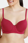 Zivame Padded Wired 3/4Th Coverage T-Shirt Bra - Wine — thumbnail 4