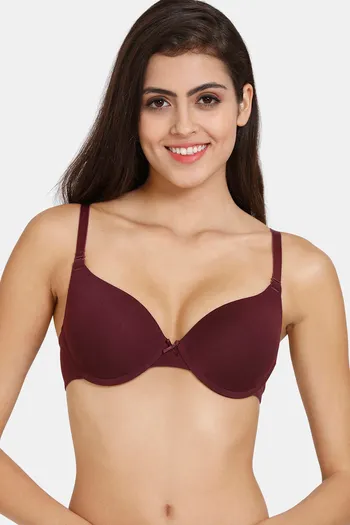 Buy Zivame Lace Touch Gentle Push Up Longline Cage Bra-Red at Rs.1195  online