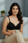 Zivame Padded Non Wired 3/4th Coverage T-Shirt Bra - Anthracite — thumbnail 5