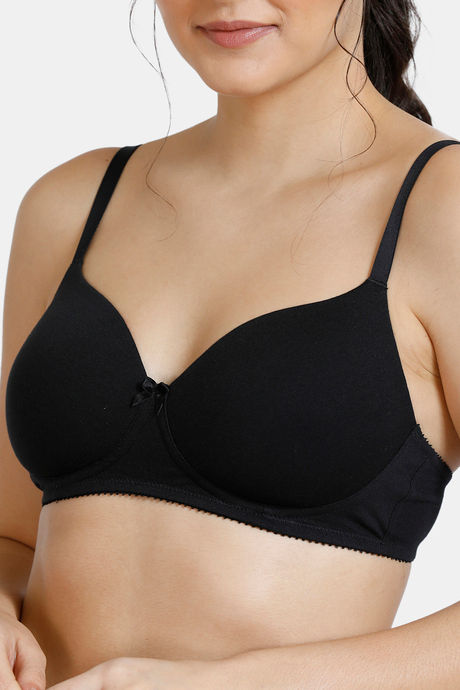 Zivame Padded Non Wired 3/4th Coverage T-Shirt Bra - Anthracite — image 6