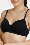Zivame Padded Non Wired 3/4th Coverage T-Shirt Bra - Anthracite — thumbnail 6