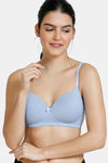 Zivame Padded Non Wired 3/4th Coverage T-Shirt Bra - Brunerra Blue — thumbnail 4