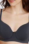 Zivame Padded Non Wired 3/4th Coverage T-Shirt Bra - Ebony — thumbnail 4