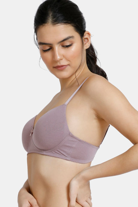 Zivame Padded Non Wired 3/4th Coverage T-Shirt Bra - Elderberry — image 3