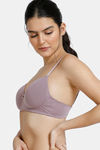 Zivame Padded Non Wired 3/4th Coverage T-Shirt Bra - Elderberry — thumbnail 3