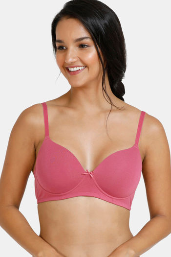 Zivame Padded Non Wired 3/4th Coverage T-Shirt Bra-Malaga