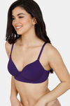 Zivame Padded Non Wired 3/4th Coverage T-Shirt Bra - Parachute Purple — thumbnail 3