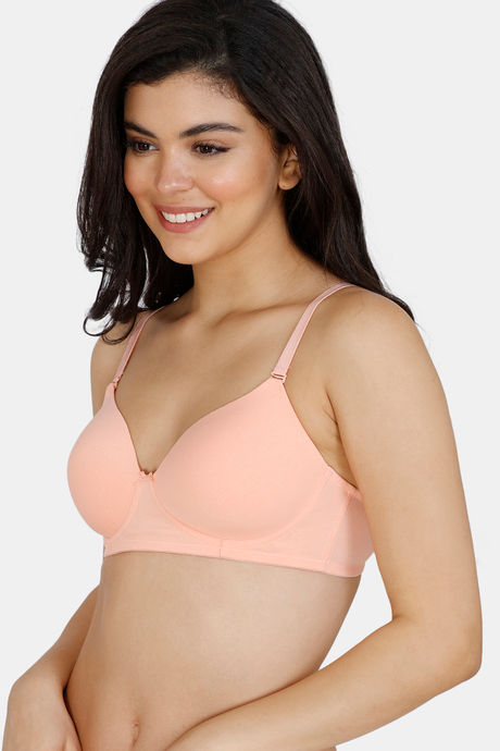 Zivame Padded Non Wired 3/4th Coverage T-Shirt Bra - Peach Pearl — image 3
