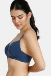 Zivame Padded Non Wired 3/4th Coverage T-Shirt Bra - Sargasso Sea — thumbnail 3