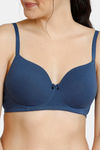 Zivame Padded Non Wired 3/4th Coverage T-Shirt Bra - Sargasso Sea — thumbnail 4