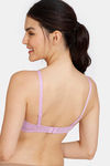 Zivame Padded Non Wired 3/4th Coverage T-Shirt Bra - Violet Tulle — thumbnail 2