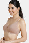 Zivame Double Layered Non Wired 3/4Th Coverage T-Shirt Bra - Nude — thumbnail 2