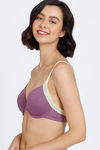 Zivame Happy Basics Padded Wired 3/4th Coverage T-Shirt Bra - Purple Passion — thumbnail 3